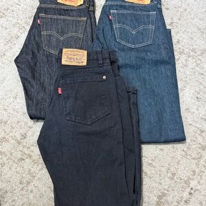 Levi's Men's Straight Jeans Trio - Black & Two Blue Washes